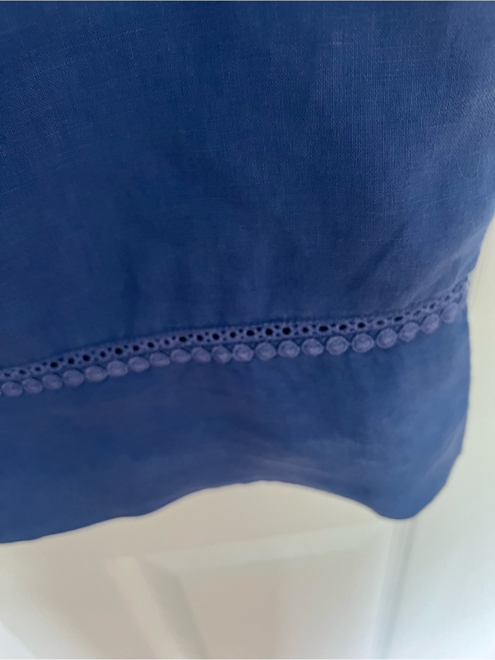Boden 🇬🇧 Abigail 100% linen Blue Sleeveless Embroidered Dress - Picture 4 of 12